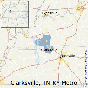 Clarksville,Tennessee Metro Area Map