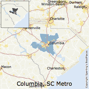 Columbia,South Carolina Metro Area Map