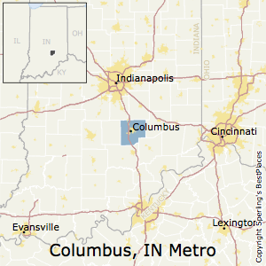 Columbus,Indiana Metro Area Map