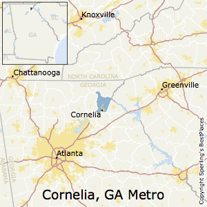 Cornelia,Georgia Metro Area Map