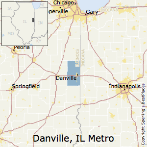 Danville,Illinois Metro Area Map