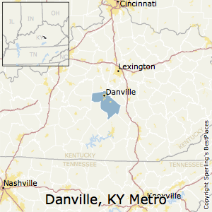 Danville,Kentucky Metro Area Map