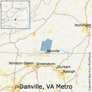 Danville,Virginia Metro Area Map