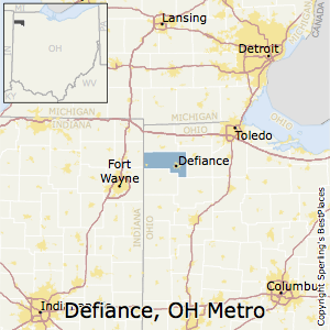 Defiance,Ohio Metro Area Map