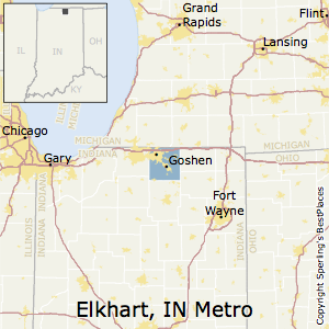 Elkhart-Goshen,Indiana Metro Area Map