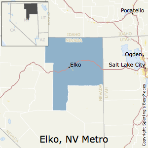 Elko,Nevada Metro Area Map