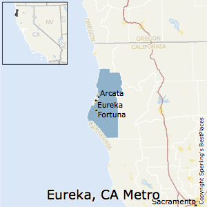 Eureka-Arcata-Fortuna,California Metro Area Map