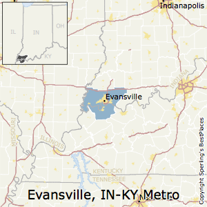 Evansville,Indiana Metro Area Map