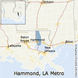 Hammond,Louisiana Metro Area Map
