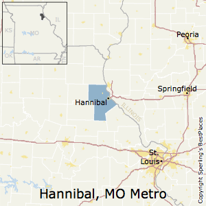 Hannibal,Missouri Metro Area Map