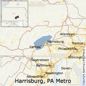 Harrisburg-Carlisle,Pennsylvania Metro Area Map