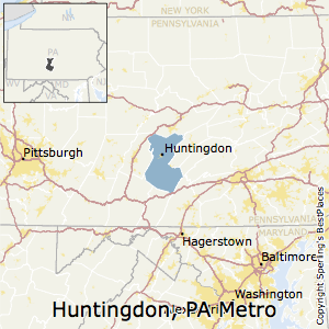 Huntingdon,Pennsylvania Metro Area Map