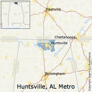Huntsville,Alabama Metro Area Map