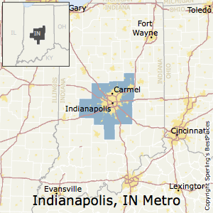 Indianapolis-Carmel-Anderson,Indiana Metro Area Map