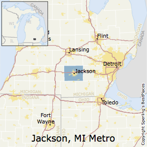 Jackson,Michigan Metro Area Map