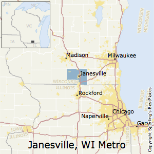 Janesville-Beloit,Wisconsin Metro Area Map