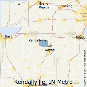 Kendallville,Indiana Metro Area Map