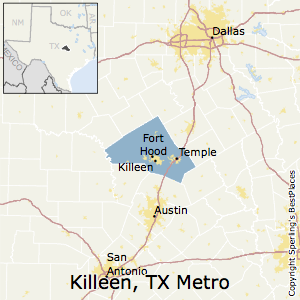Killeen-Temple,Texas Metro Area Map