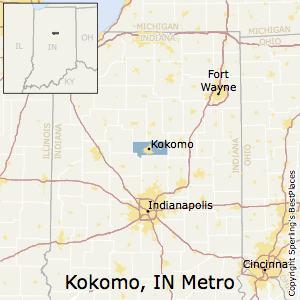 Kokomo,Indiana Metro Area Map