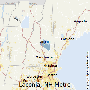 Laconia,New Hampshire Metro Area Map