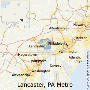 Lancaster,Pennsylvania Metro Area Map