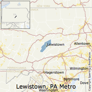 Lewistown,Pennsylvania Metro Area Map