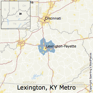Lexington-Fayette,Kentucky Metro Area Map