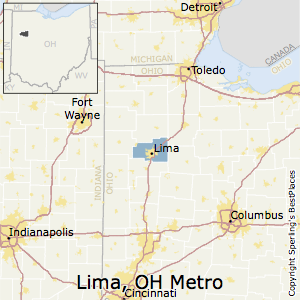 Lima,Ohio Metro Area Map