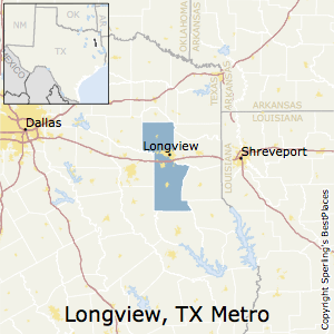 Longview,Texas Metro Area Map