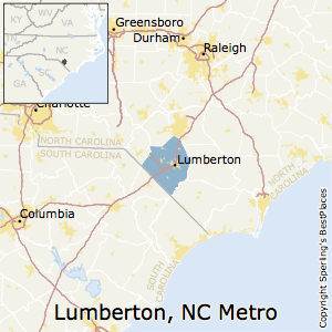 Lumberton,North Carolina Metro Area Map