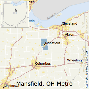 Mansfield,Ohio Metro Area Map