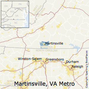 Martinsville,Virginia Metro Area Map