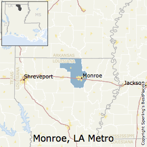 Monroe,Louisiana Metro Area Map