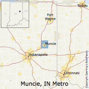 Muncie,Indiana Metro Area Map