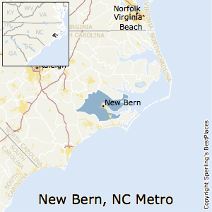 New_Bern,North Carolina Metro Area Map