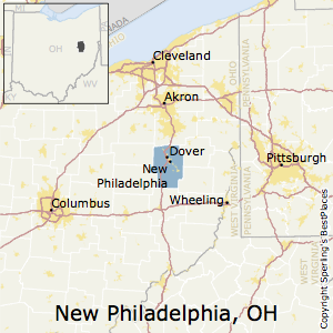 New_Philadelphia-Dover,Ohio Metro Area Map