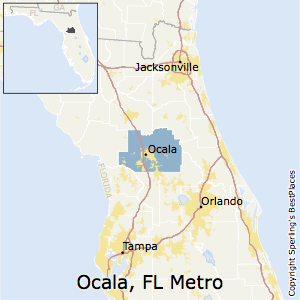 Ocala,Florida Metro Area Map