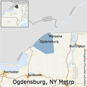 Ogdensburg-Massena,New York Metro Area Map