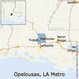 Opelousas,Louisiana Metro Area Map