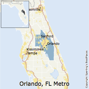 Orlando-Kissimmee-Sanford,Florida Metro Area Map