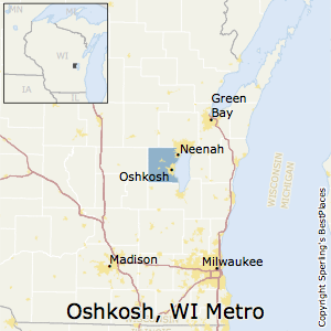 Oshkosh-Neenah,Wisconsin Metro Area Map