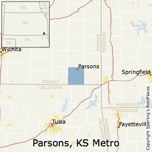 Parsons,Kansas Metro Area Map