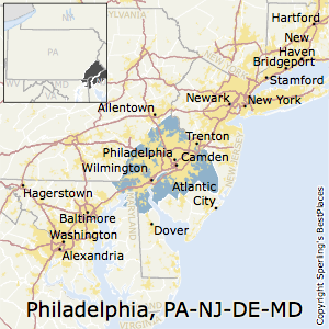 Philadelphia-Camden-Wilmington,Pennsylvania Metro Area Map