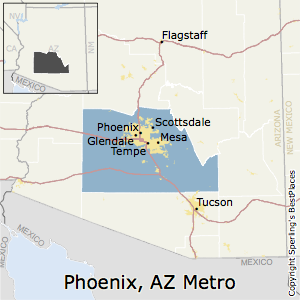 Phoenix-Mesa-Scottsdale,Arizona Metro Area Map
