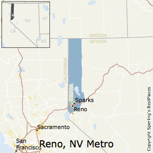 Reno,Nevada Metro Area Map