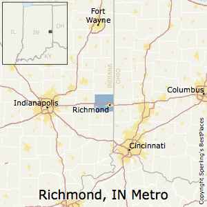Richmond,Indiana Metro Area Map