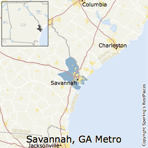 Savannah,Georgia Metro Area Map