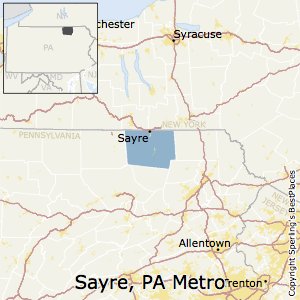 Sayre,Pennsylvania Metro Area Map