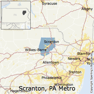 Scranton--Wilkes-Barre,Pennsylvania Metro Area Map