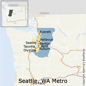 Seattle-Tacoma-Bellevue,Washington Metro Area Map